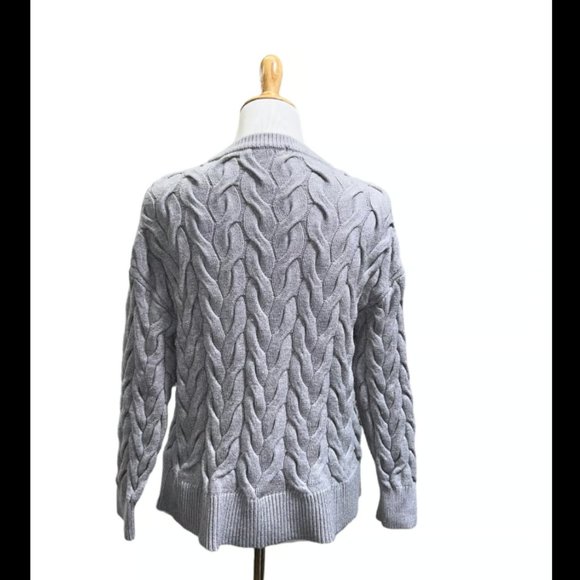 Philosophy women’s grey cable knit sweater S - Picture 4 of 6